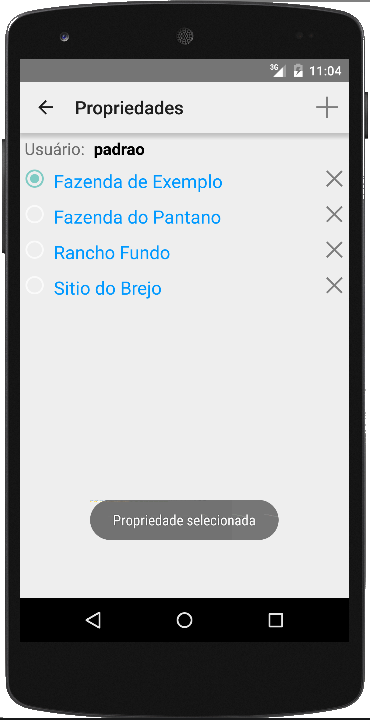 Tela de Propriedades